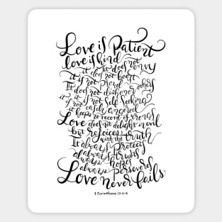 Love is Patient, Love is Kind - 1 Corinthians 13:4~8 Magnet